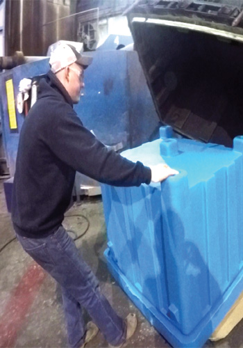 roto-molding1 pulled a rotomolded container