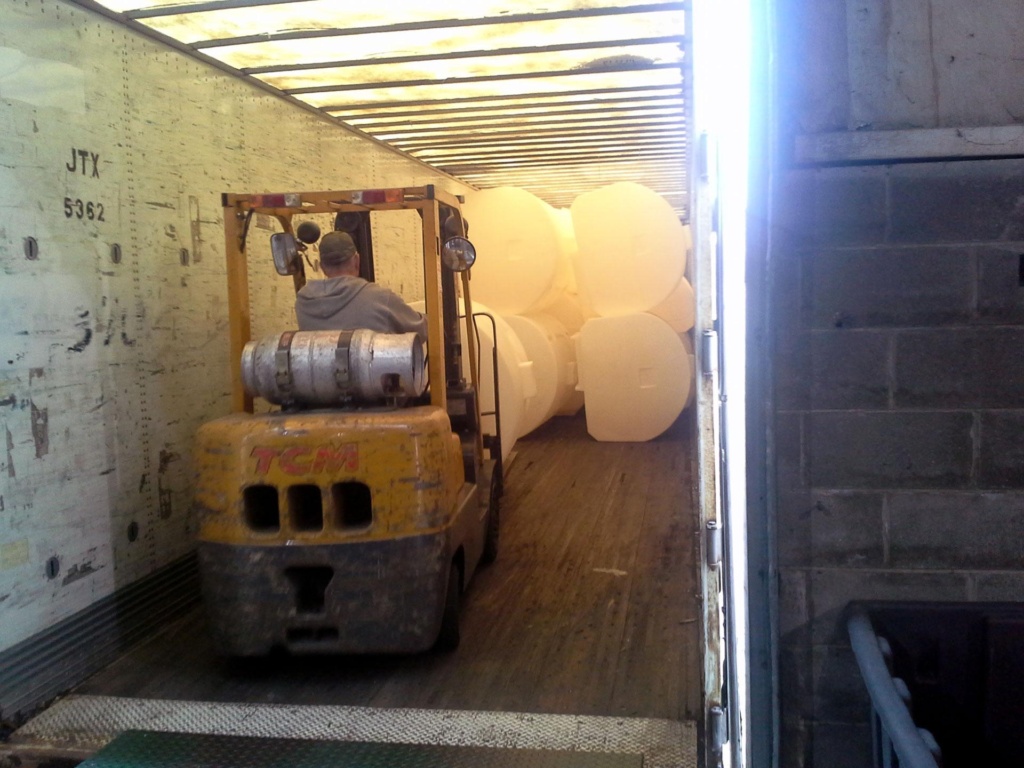 loading rotomolded tanks