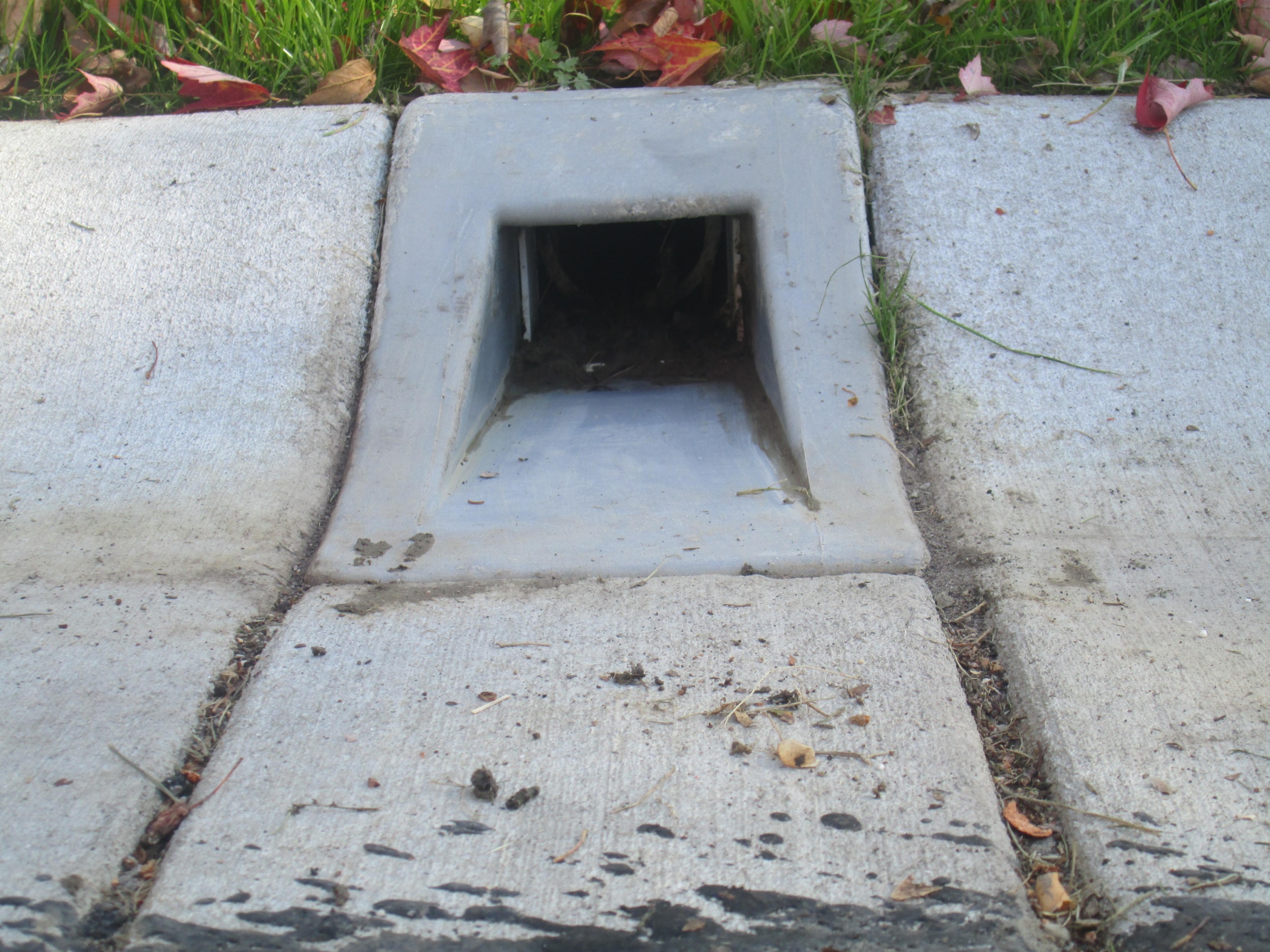 installed curb drain