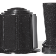 Black Granite Cremation Urn and Cemetery Vase Set