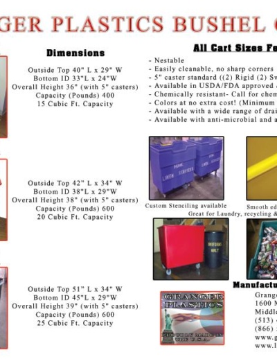 Rotomolded Bushel Cart Information 12 Bushel Carts