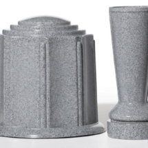 Grey Granite Cremation Urn and Cemetery Vase Set