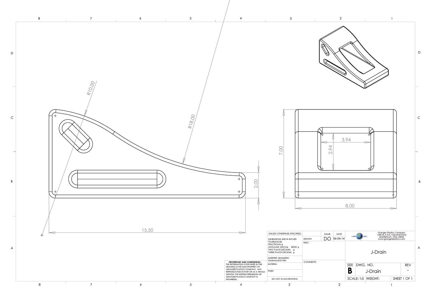 Curb Drain Drawing Dimensions