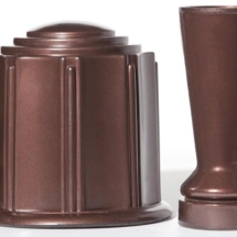 Mahogany Cremation Urn and Cemetery Vase Set