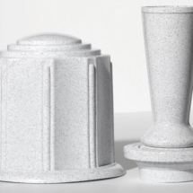 White Granite Cremation Urn and Cemetery Vase Set