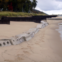 Sandsaver rebuilding beach on Lake Michigan
