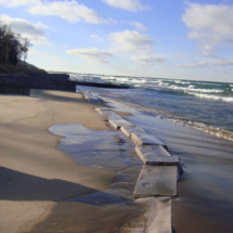 Sandsavers nearly completely covered Lake Michigan
